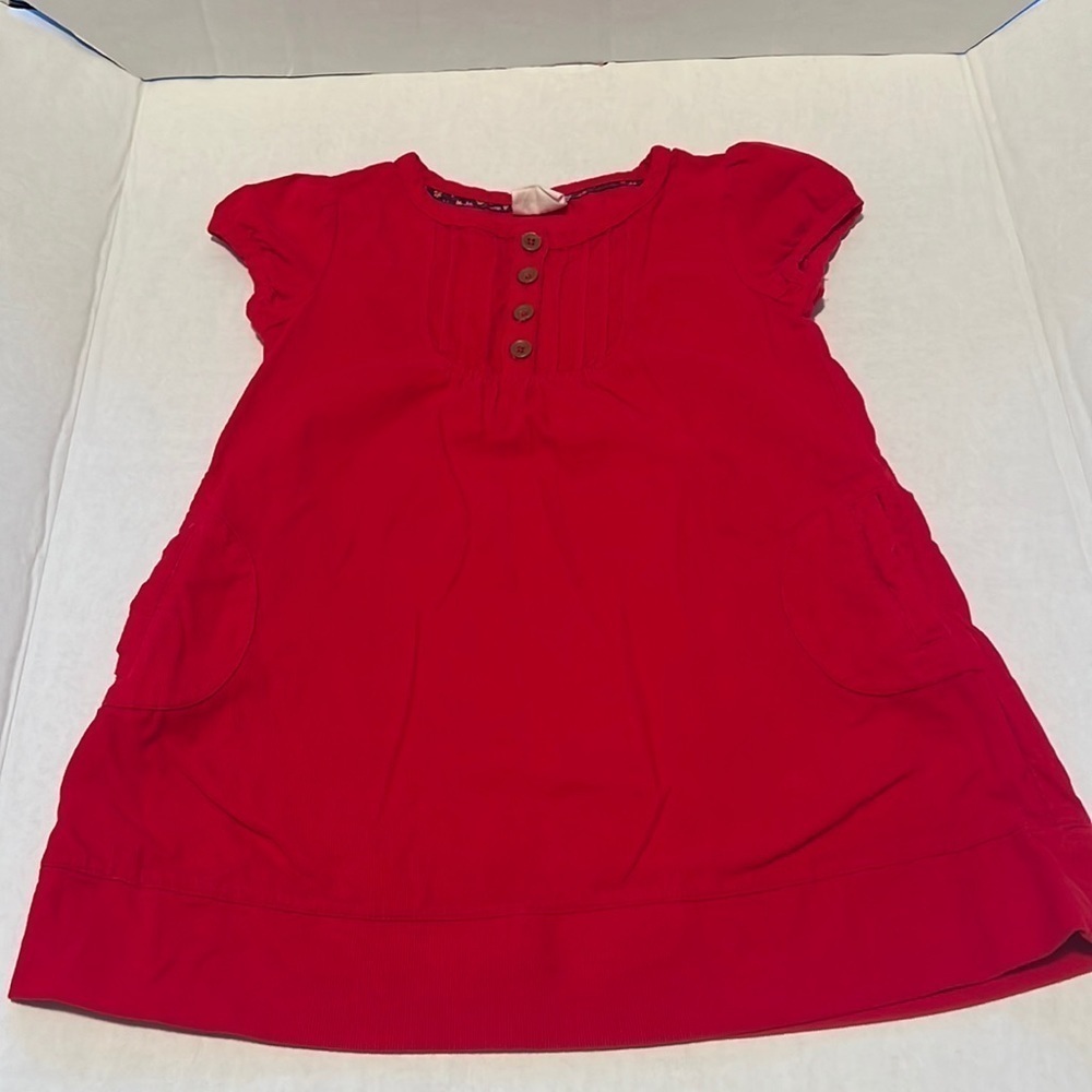 Red Corduroy Mini Boden Dress 4/5